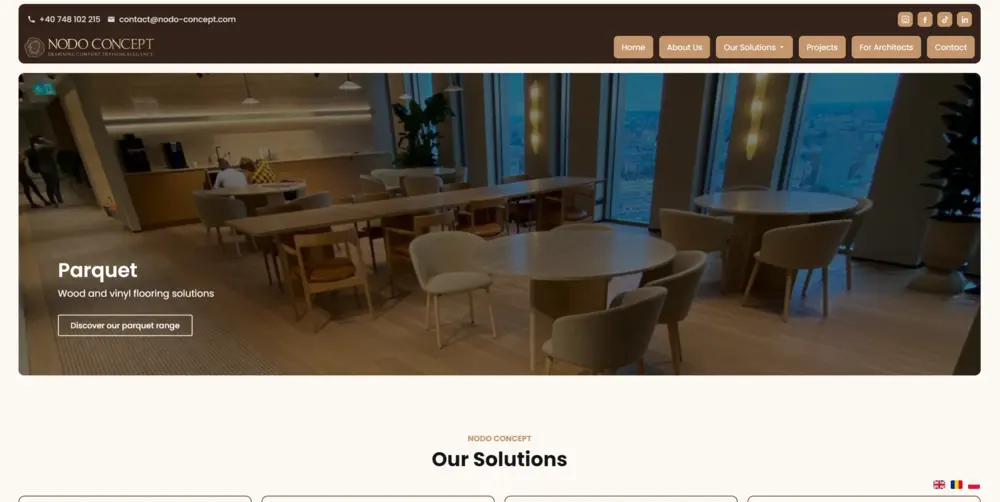 Pagina principala pentru website-ul Nodo Concept